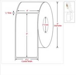 Custom Label Gloss InkJet 4″ x 8″ Case (4 Rolls)